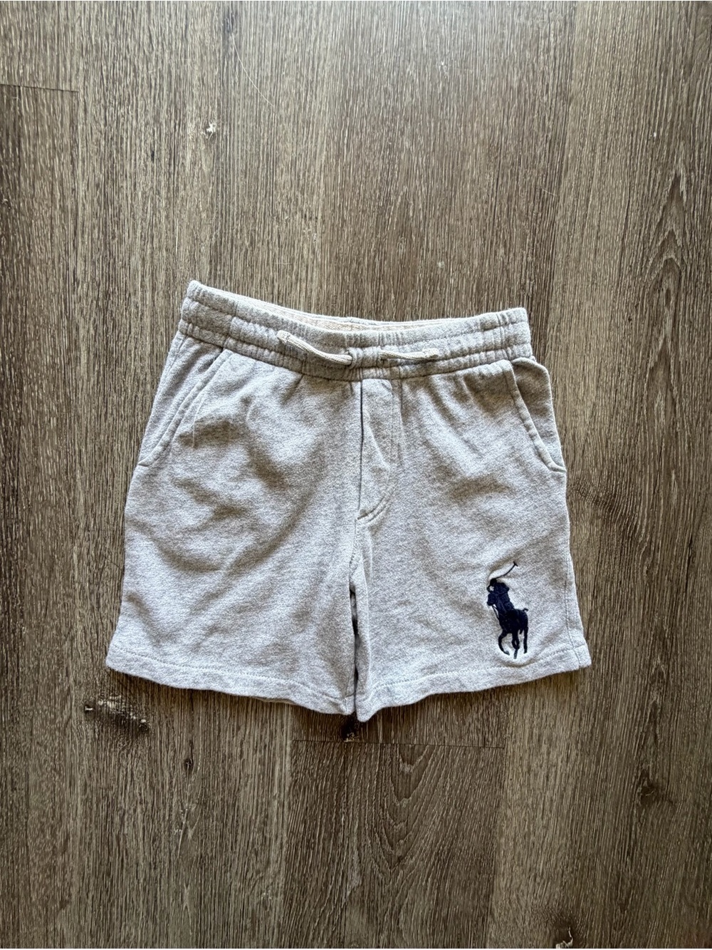 Polo by Ralph Lauren Light Gray Terry Sweat Shorts with Navy Pony